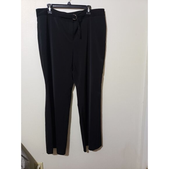 Rafaella black, wide leg pants with belt, size 16W - Picture 1 of 6